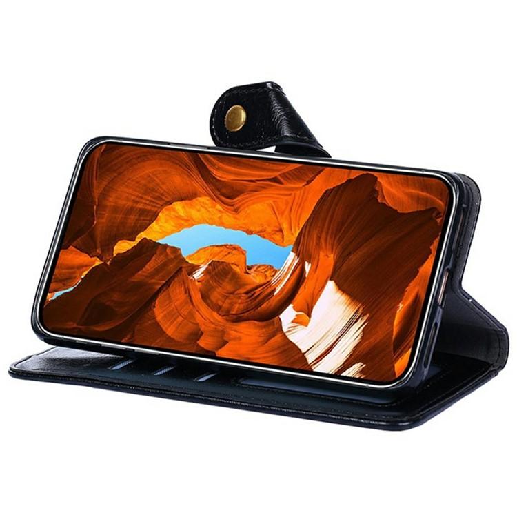 Funda de cuero con cremallera para Redmi Note 14S 4G (negra)