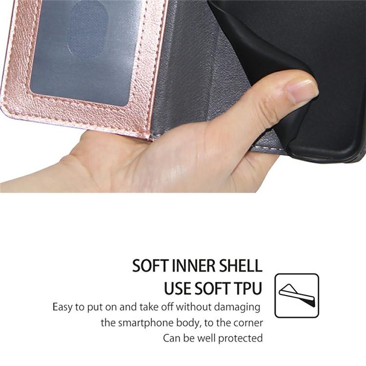 Funda de cuero con cremallera para Redmi Note 14S 4G (oro rosa)