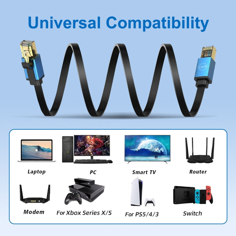 Cable Ethernet LAN Cat 8 de Alta Velocidad 40 Gbps 5 Metros (Dorado)
