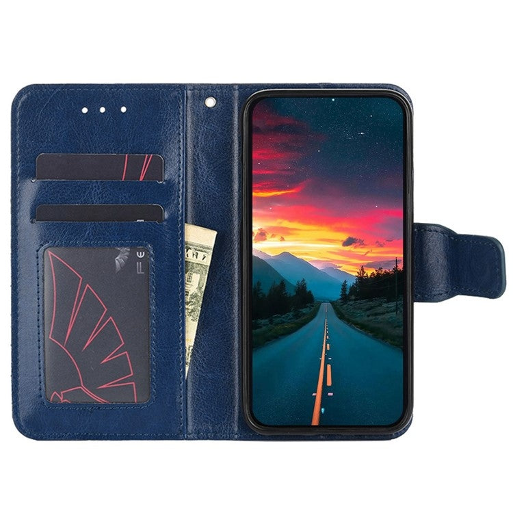 Funda de Cuero Textura de Cristal para Sony Xperia 1 Vi (Azul Real)