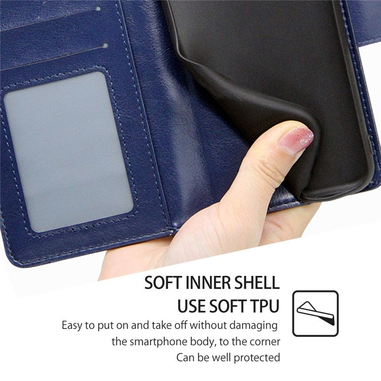 Funda de Cuero Textura de Cristal para Sony Xperia 1 Vi (Azul Real)