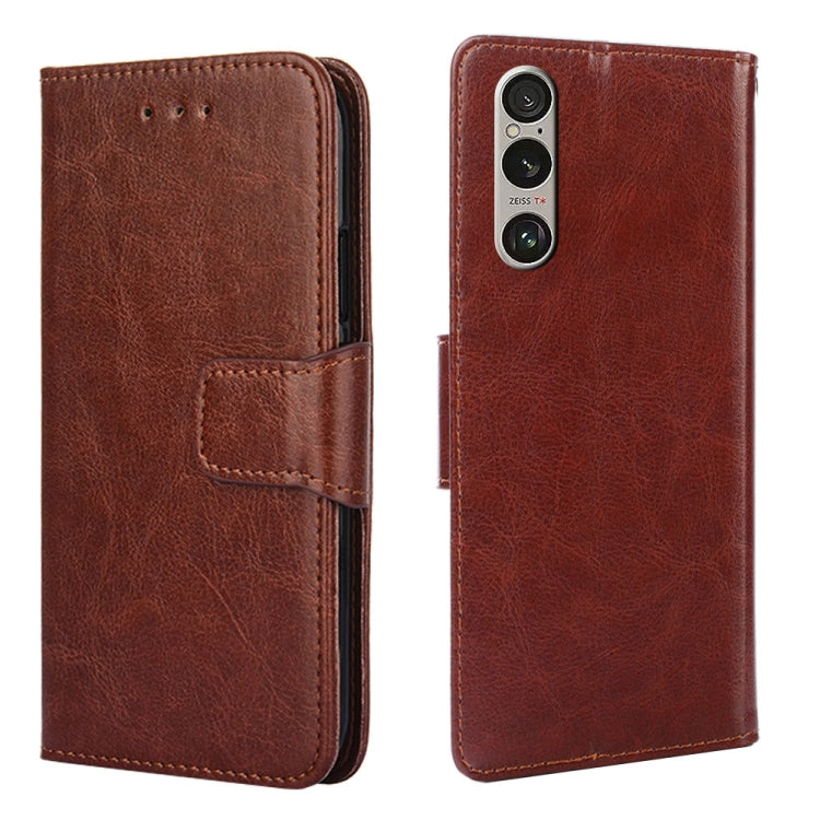 Funda de Cuero Textura de Cristal Sony Xperia 1 Vi (Marrón)