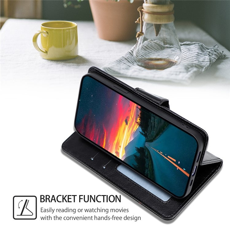 Funda de Cuero con Textura de Cristal para Fujitsu Arrows We2 Plus (Negro)