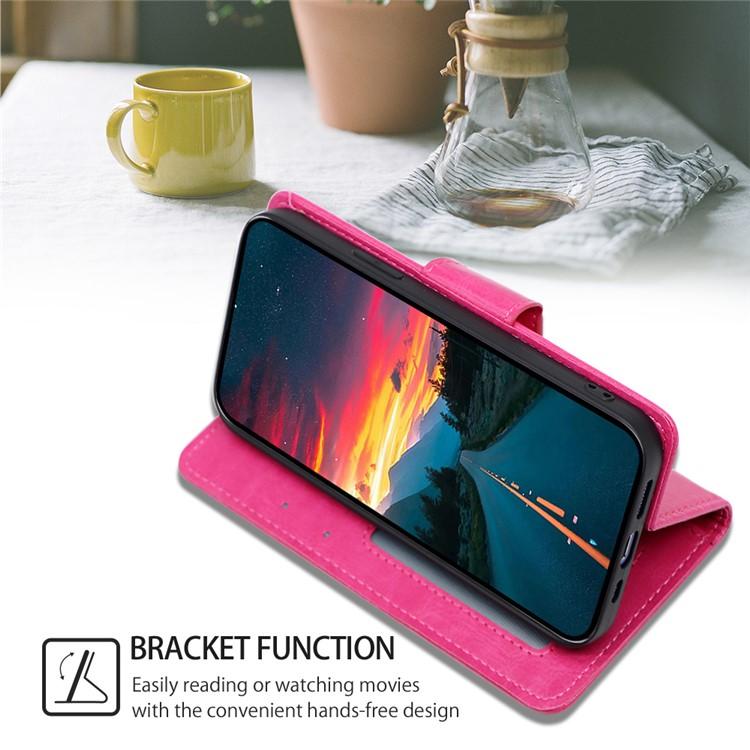 Funda de cuero con textura de cristal para Redmi Note 14S 4G (rosa)