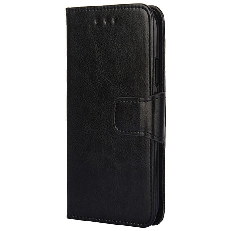 Funda de cuero con textura de cristal para Redmi Note 14S 4G (negra)