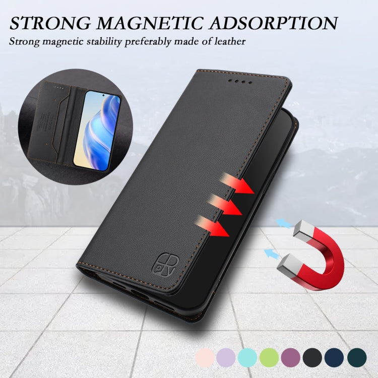Funda de Cuero con Doble Pliegue y Succión Magnética RFID para TCL 30 Xe 5G Rc01 (Negro)