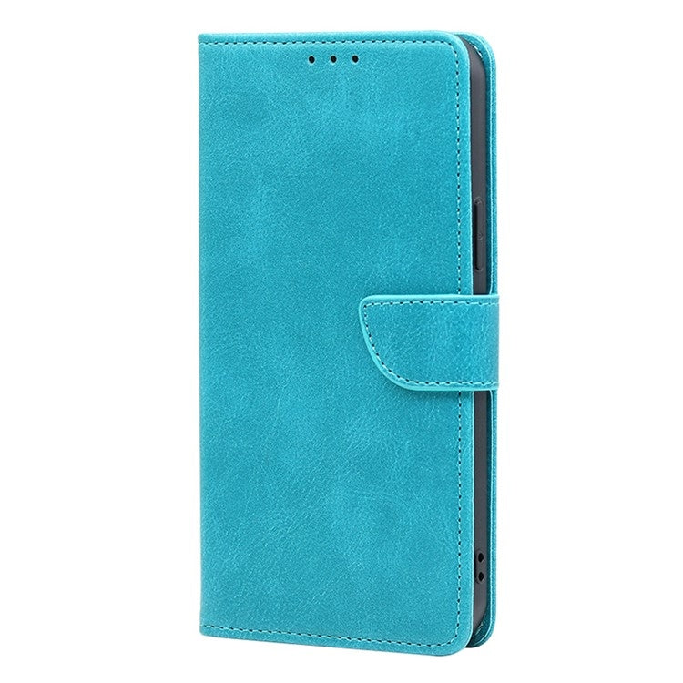 Funda de Cuero para Fujitsu Arrows We2 con Tapa y Hebilla Textura Piel de Becerro (Azul Claro)
