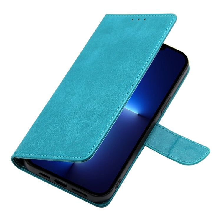 Funda de Cuero para Fujitsu Arrows We2 con Tapa y Hebilla Textura Piel de Becerro (Azul Claro)