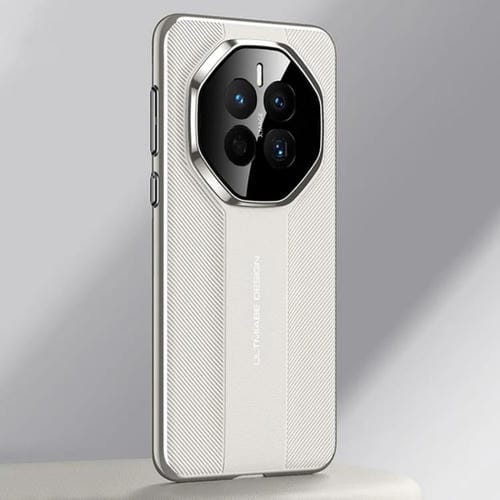 Funda de Piel Sintética para Huawei Mate 50 con Diseño de Última Generación (Blanca)