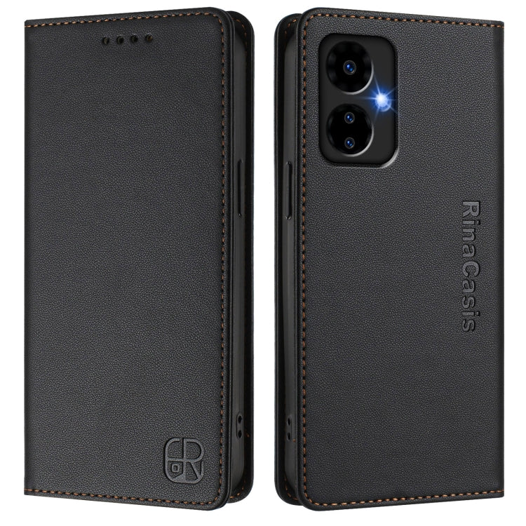 Funda de Cuero Boost Mobile Celero 5G 2024/3 Rc01 con Doble Pliegue y Succión Magnética (Negra)