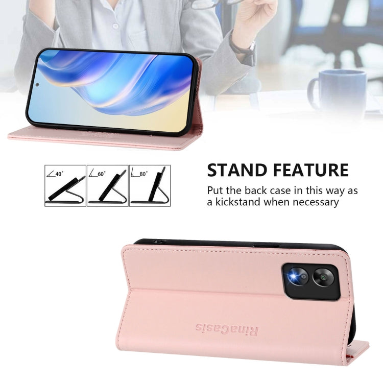 Funda de Cuero Boost Mobile Celero 5G Sc/Sn339D Rc01 con Doble Pliegue y Succión Magnética Rfid (Rosa)