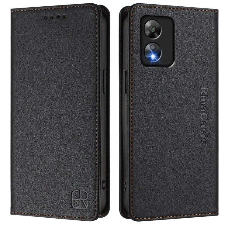 Funda de Cuero Boost Mobile Celero 5G Sc/Sn339D Rc01 con Doble Pliegue y Succión Magnética Rfid (Negro)