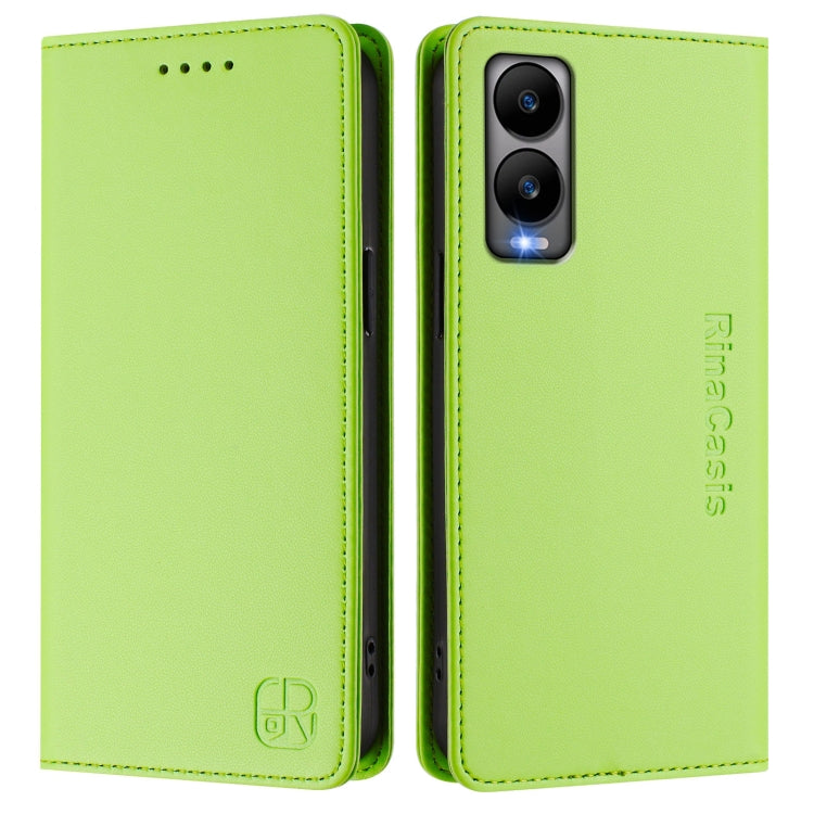 Funda de Cuero con Doble Pliegue y Succión Magnética RFID para Cricket Debut S3 Rc01 (Verde Hierba)