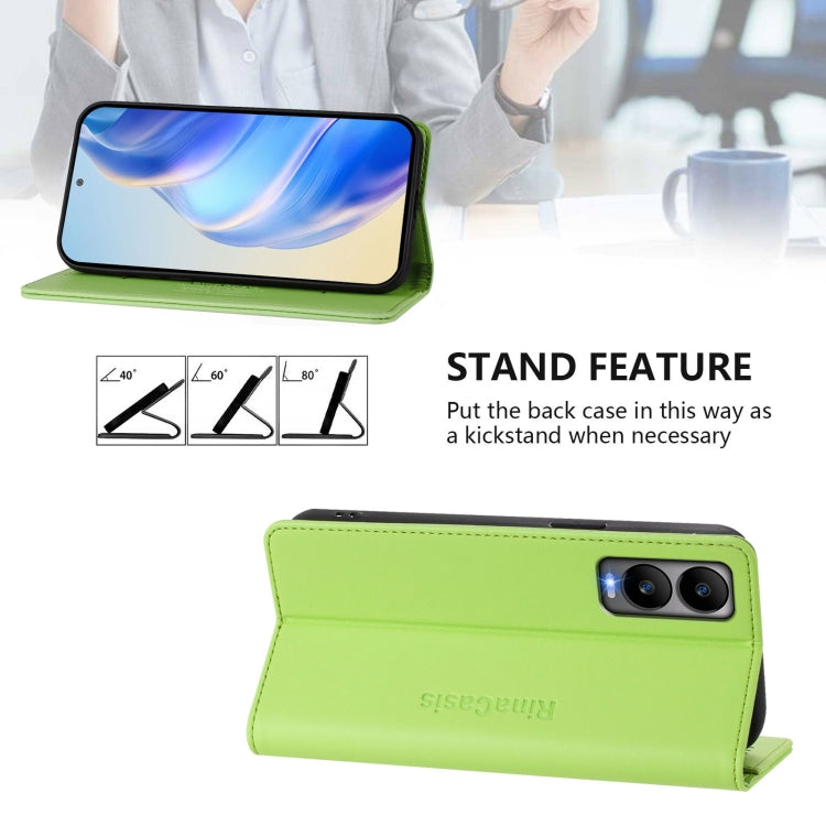 Funda de Cuero con Doble Pliegue y Succión Magnética RFID para Cricket Debut S3 Rc01 (Verde Hierba)