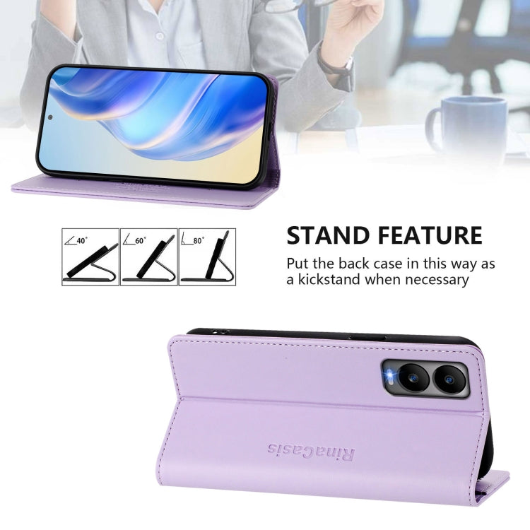 Funda de Cuero Rfid con Doble Pliegue y Succión Magnética para Cricket Debut S3 Rc01 (Morado Claro)
