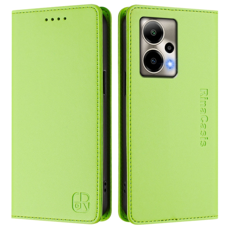 Funda de Cuero para Cricket Outlast 5G 2024 Rc01 con Doble Pliegue y Succión Magnética (Verde Hierba)