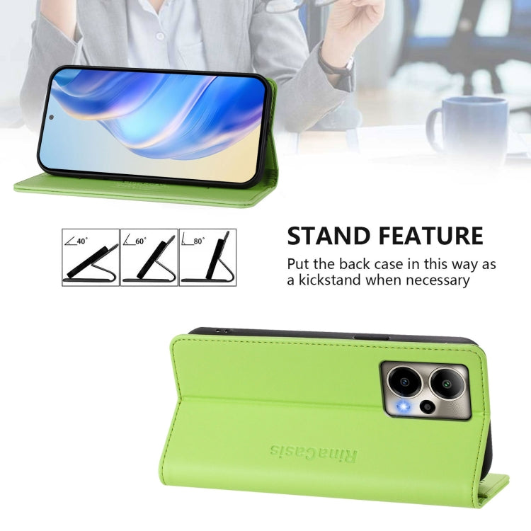 Funda de Cuero para Cricket Outlast 5G 2024 Rc01 con Doble Pliegue y Succión Magnética (Verde Hierba)