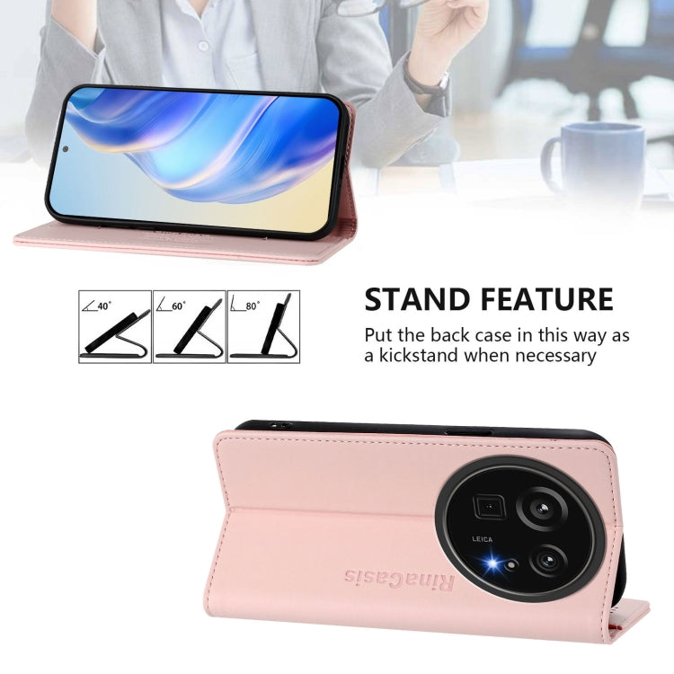Funda de Cuero para Sharp Aquos R9 Pro Sh-54E Rc01 con Doble Pliegue y Succión Magnética Rfid (Rosa)