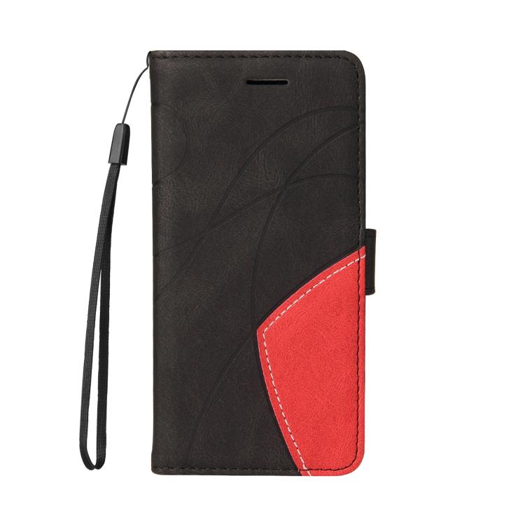 Funda de cuero con tapa y dos colores para Samsung Galaxy A36 5G / M56 5G (negra)