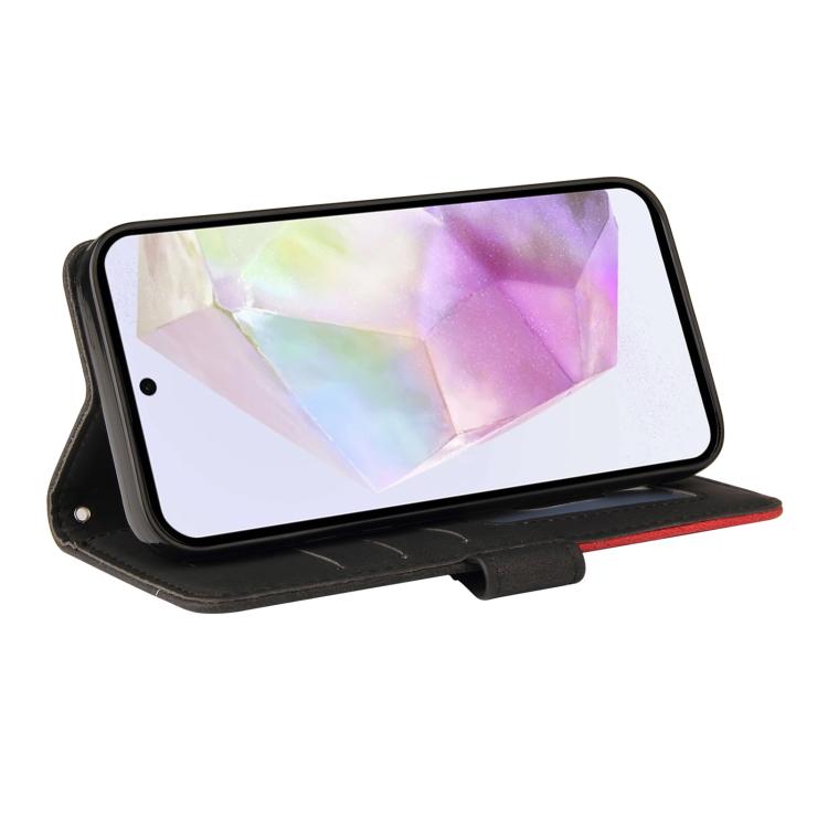 Funda de cuero con tapa y dos colores para Samsung Galaxy A36 5G / M56 5G (negra)