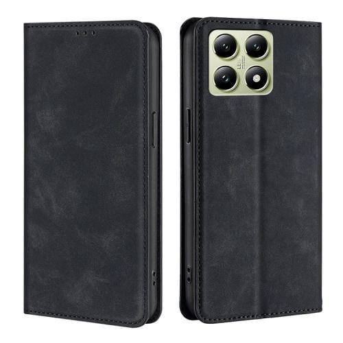 Funda De Cuero Magnética Con Tacto De Piel Para Xiaomi 14T 5G (Negra)