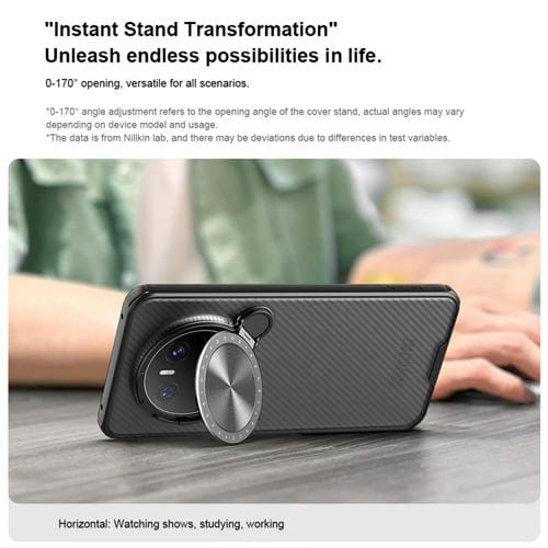 Funda PC Translúcida Nillkin Camshield Prop para Huawei Mate 70 (Negra)