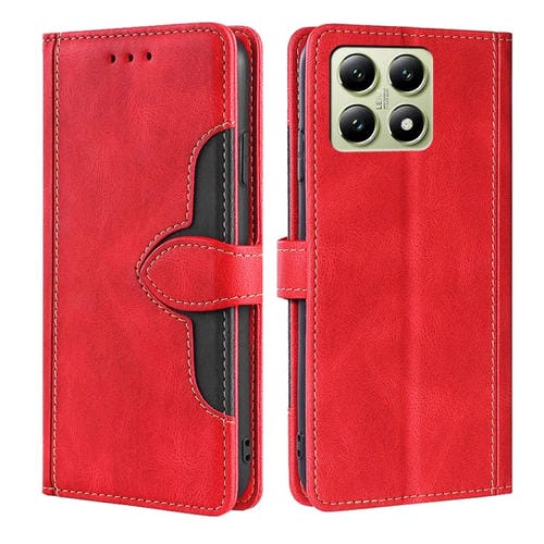Funda De Cuero Con Hebilla Magnética Y Tacto De Piel Para Xiaomi 14T 5G (Rojo)