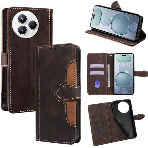 Funda de cuero con hebilla magnética y tacto suave para Xiaomi Civi 5 Pro 5G (marrón)