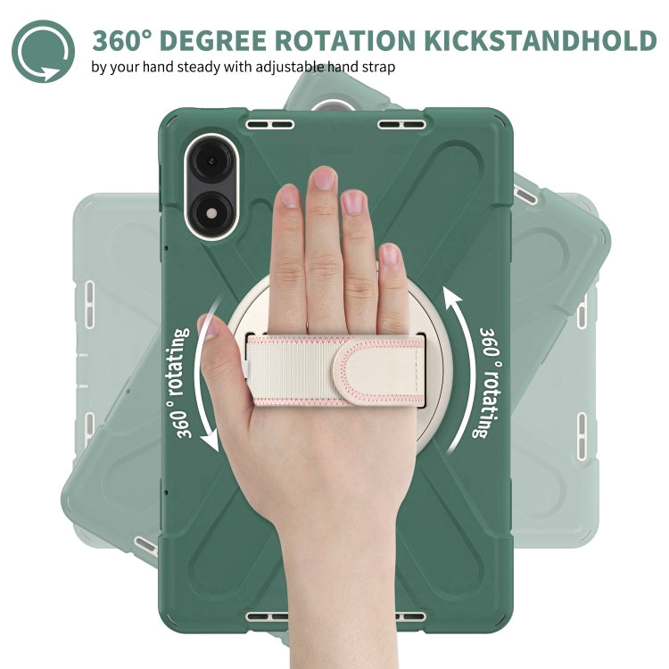 Funda Híbrida de Silicona con Correa para El Hombro para Xiaomi Redmi Pad Pro 12.1, con Soporte Giratorio (Verde Esmeralda)