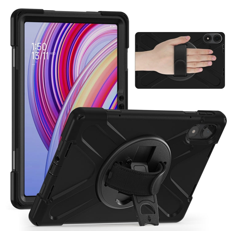 Funda Híbrida de Silicona con Correa para El Hombro para Xiaomi Redmi Pad Pro 12.1, con Soporte Giratorio para Tableta y PC (Negro)