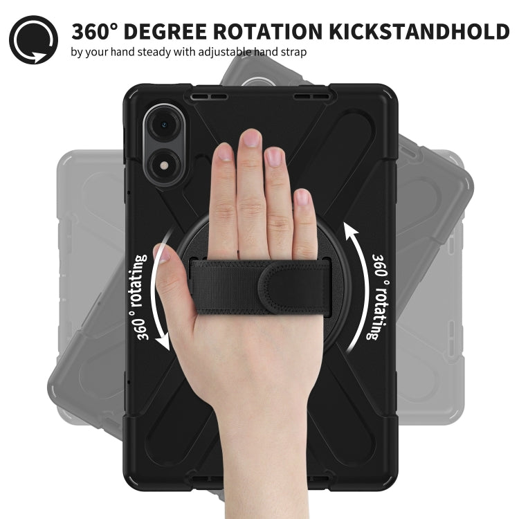 Funda Híbrida de Silicona con Correa para El Hombro para Xiaomi Redmi Pad Pro 12.1, con Soporte Giratorio para Tableta y PC (Negro)