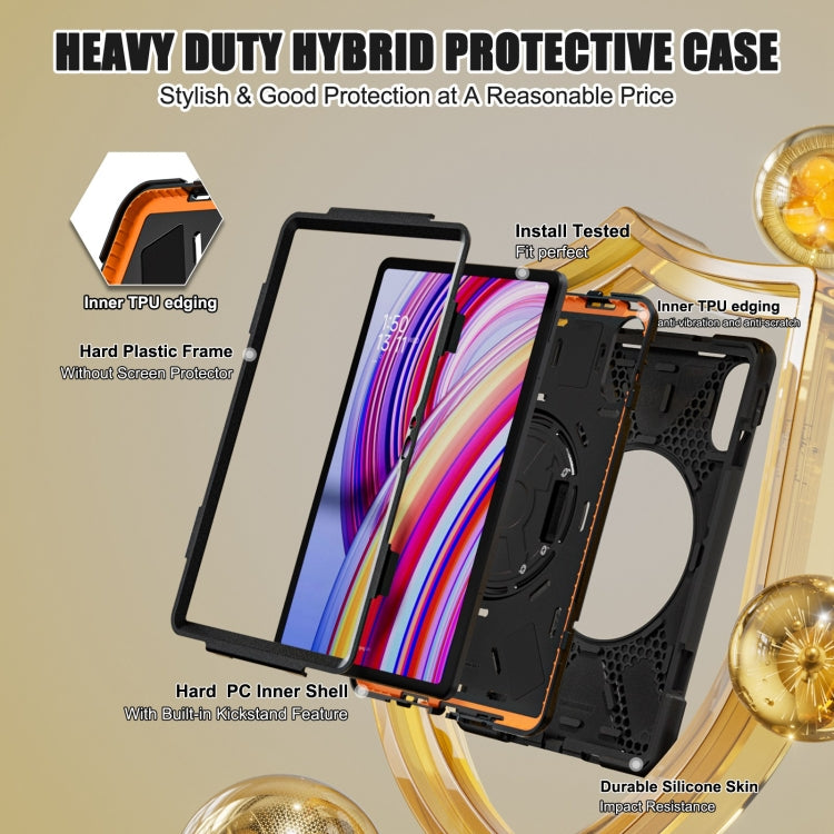 Funda Híbrida de Silicona con Correa para El Hombro para Xiaomi Redmi Pad Pro 12.1, con Soporte Giratorio para Tableta y PC (Negro)