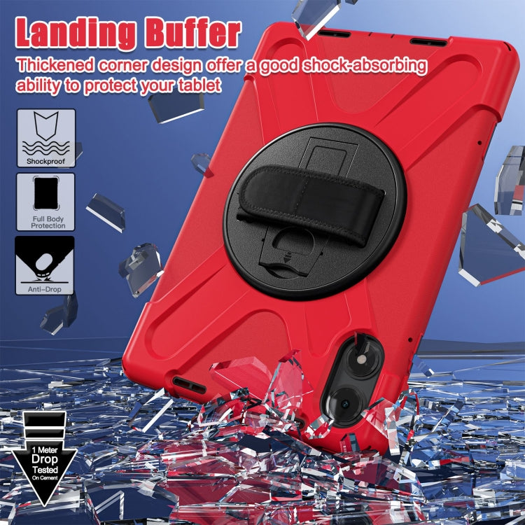 Funda Híbrida de Silicona con Correa para El Hombro para Xiaomi Redmi Pad Pro 12.1, con Soporte Giratorio para Tableta y PC (Roja)