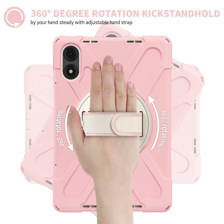 Funda Híbrida de Silicona con Soporte Giratorio para Tableta Xiaomi Redmi Pad Pro 12.1 con Correa para El Hombro (Rosa Cerezo)