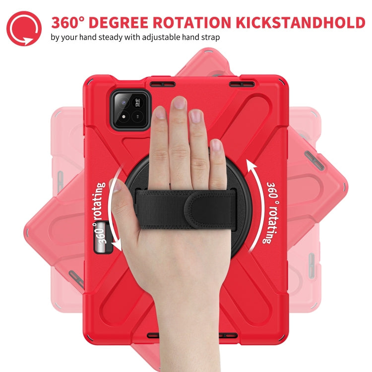 Funda Híbrida de Silicona con Correa para El Hombro para Xiaomi Pad 7/7 Pro, con Soporte Giratorio para Tableta y PC (Roja)