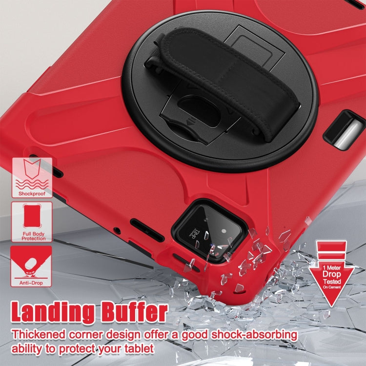 Funda Híbrida de Silicona con Correa para El Hombro para Xiaomi Pad 7/7 Pro, con Soporte Giratorio para Tableta y PC (Roja)