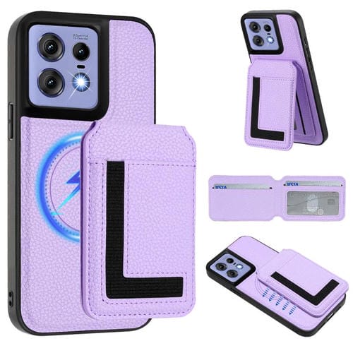 Funda para Teléfono Motorola Edge 50 Pro Cx01 con Tarjetero Magnético Desmontable Magsafe (Morado Claro)