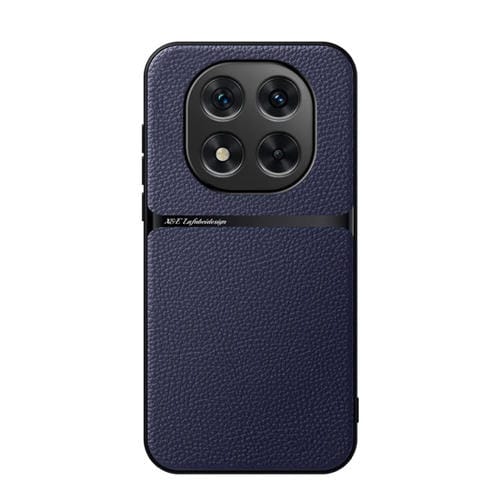 Funda para Teléfono con Tapa Magnética de Cuero Litchi para Redmi Note 14 Pro 5G, a Prueba de Golpes (Azul Marino)