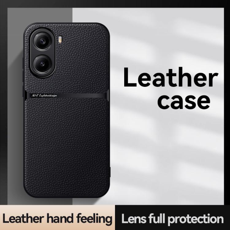 Funda magnética de cuero Litchi con cobertura total, a prueba de golpes y protección para Redmi Turbo 4 y Xiaomi Poco X7 Pro (amarilla)