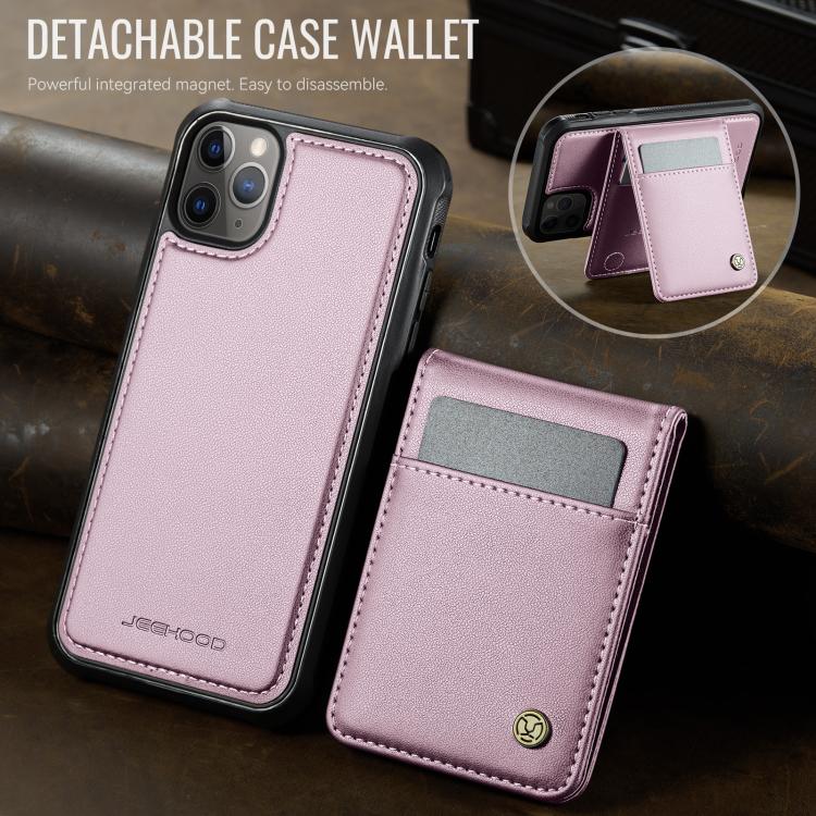 Estuche para Teléfono Pu Jeehood J06 Tarjetero Rfid Magsafe Estilo Británico para iPhone 11 Pro (Rosa)