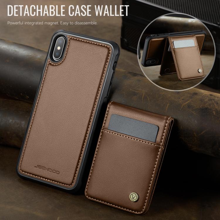 Estuche para Teléfono Jeehood J06 con Tarjetero Rfid Magsafe para iPhone X/Xs (Marrón)