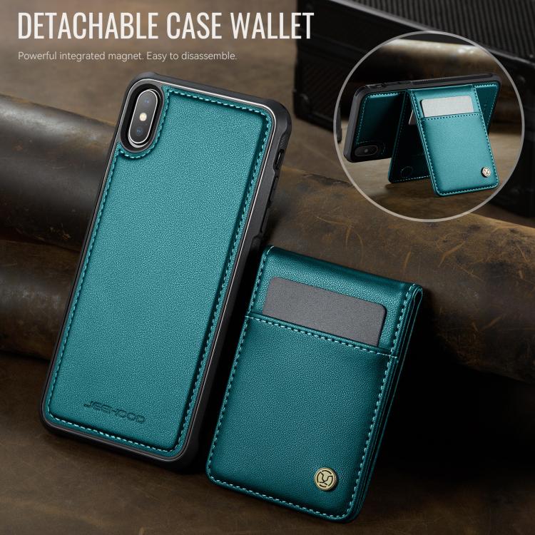 Estuche para Teléfono Jeehood J06 con Tarjetero Rfid Magsafe para iPhone X/Xs (Verde)