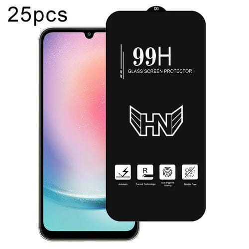 Película de Vidrio Templado Samsung Galaxy A24 4G Pantalla Completa Arco Grande Aluminio (25 Piezas)
