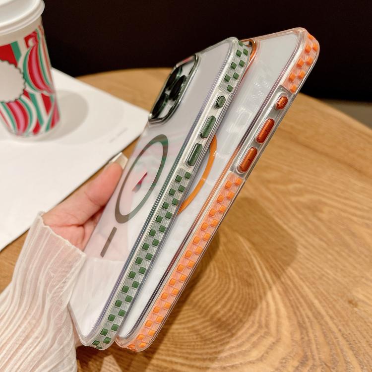 Funda Transparente Magsafe para iPhone 16 Plus con Película para Lente (Verde)