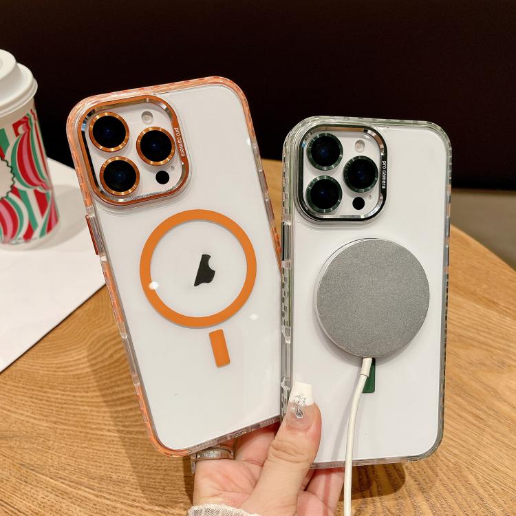 Funda Transparente Magsafe para iPhone 11 Pro con Película para Lente (Verde)