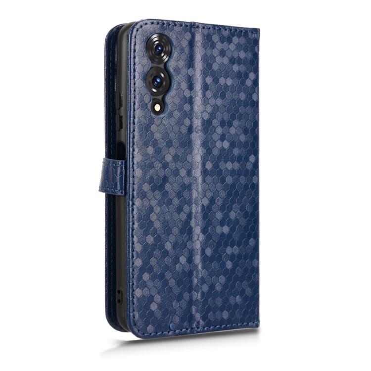 Funda de Cuero Textura Panal para Cubot A10 (Azul)