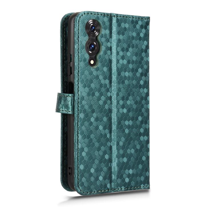 Funda de Cuero para Cubot A10 con Textura de Puntos en Panal (Verde)