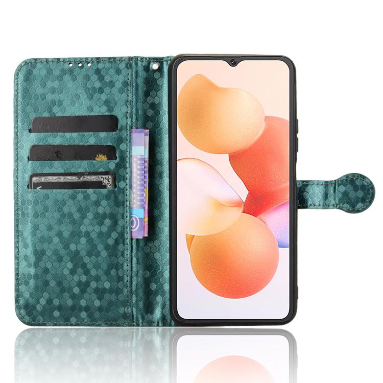 Funda de Cuero para Cubot A10 con Textura de Puntos en Panal (Verde)