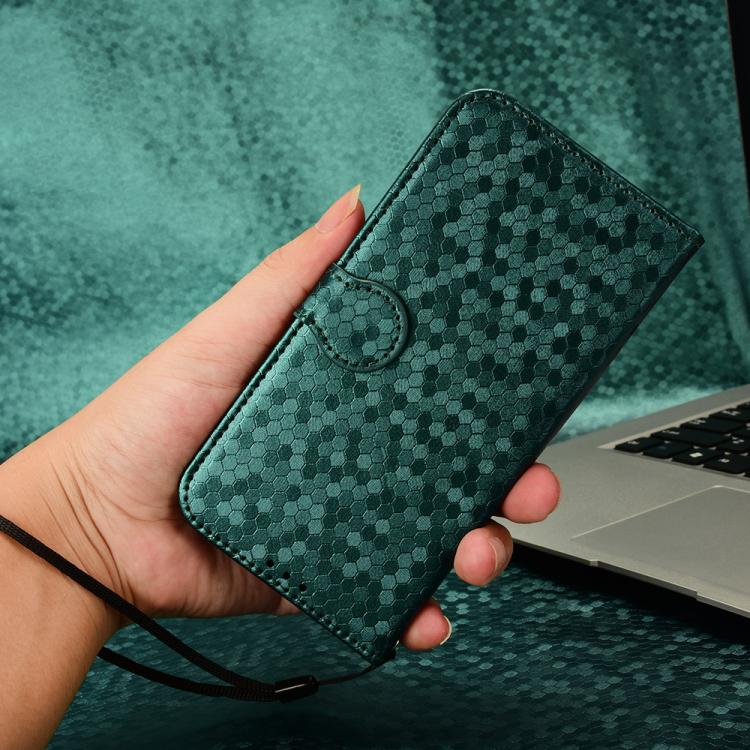 Funda de Cuero para Cubot A10 con Textura de Puntos en Panal (Verde)