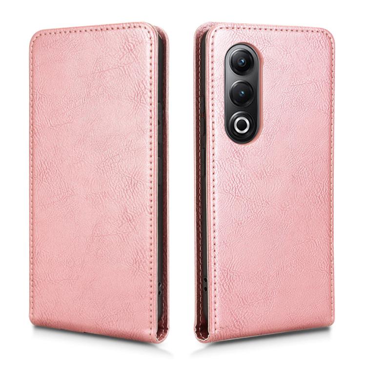 Funda de Cuero Magnética con Tapa Vertical para Teléfono Itel S25 (Oro Rosa)